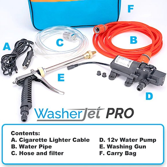 WasherJet PRO Portable Pressure Washer & Soap Dispenser CLEANS CAR FLOOR WINDOWS - Picture 5 of 15